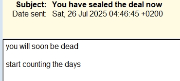 Email 26th July 2025