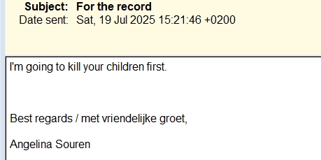 Email c 19th July 2025